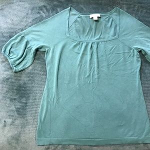 LOFT Teal Short Sleeve Sweater